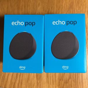 40716AMA10634 送料無料 2個セット Echo Pop コンパクトスマートスピーカー with Alexa チャコール エコーポップ 新品