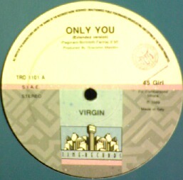 $ VIRGIN / ONLY YOU (TRD1101) 穴 レコード盤　哀愁　ユーロビート　名曲