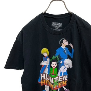 V24 ハンターハンター XL アメリカ古着　ゴン　クラピカ　アニメ　プリント　半袖　Tシャツ　ブラック　HUNTER HUNTER　メンズ