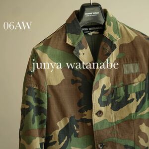 06aw ジュンヤワタナベ ミリタリー 再構築 迷彩 ジャケット カモ コムデギャルソン junya watanabe comme des garcons レディース