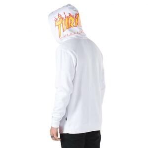 新品未使用　VANS x THRASHER PULLOVER HOODIE バンズ パーカ スラッシャー プルオーバー パーカ バンズ スラッシャー コラボ　白　Lサイズ