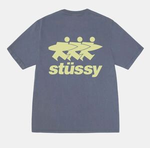 新品 Mサイズ STUSSY Tシャツ SURFWALK SURFMAN ステューシー　サーフマン　サーフウォーク　indigo インディゴ　青