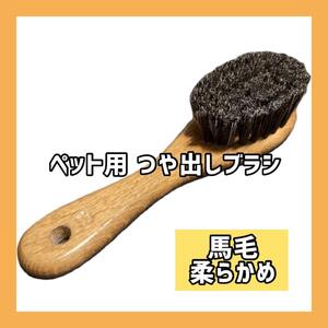 TY1832 ー大特価ー SHINE-BRUSH つや出しブラシ やわらかめ 馬毛 肉球マーク 犬 猫 ペット用 シンエーブラシ ブラッシング グルーミング