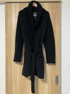 送料込 ユナイテッドアローズ ガウンニットコート L ブラック ロングコート united arrows 黒 coat