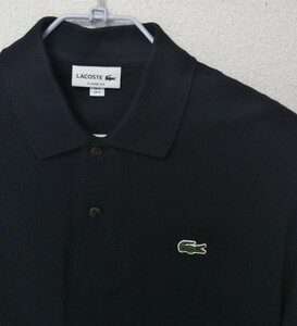 【サイズ4】ラコステ LACOSTE ポロシャツ ブラック L 日本製 正規品 L1312 美品 長袖シャツ ロンT ゴルフウェア フレラコ