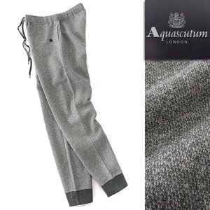 新品 アクアスキュータム 裏フリース スウェット イージー パンツ M カーキ 【P29772】 Aquascutum LONDON 秋冬 裏起毛 メンズ ジョグ