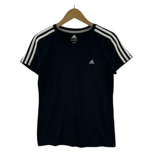 ゆうパケットOK adidas アディダス 袖ライン 半袖Ｔシャツ sizeOT/ネイビー