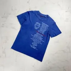 美品 BLUE BLUE プリント 半袖Tシャツ ブルー サイズ1*SC294