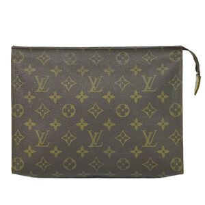 本物 ルイヴィトン LOUIS VUITTON LV ポッシュトワレット 26 モノグラム ポーチ コスメポーチ ブラウン M47542