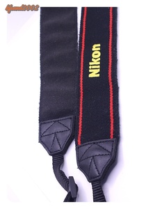 Nikon for Professional　 ニコン　プロフェッショナル　カメラ ストラップ 黒色(ブラック)　/　黄色(イエロー)×赤色 ロゴ刺繍モデル