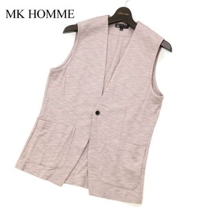 MK HOMME ミッシェルクラン オム ムラ糸★ ジャージー編み 1B ストレッチ ベスト ジレ Sz.46　メンズ　C2T07249_7#O