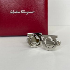 Salvatore Ferragamo フェラガモ カフリンクス カフスボタン ガンチーニ×ハート シルバーカラー 紳士 ビジネス アクセサリー 箱付き 美品