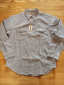 新作　送料込★東洋 SUGAR CANE シュガーケーン SC27853 HICKORY STRIPE WORK SHIRT ヒッコリーストライプ ワークシャツ　オフホワイト　XL