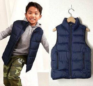 美品 120cm / GAP KIDS ギャップ プリマロフト 中綿ベスト S ネイビー 紺 キッズ 子供