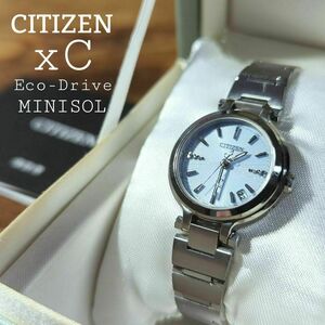 ☆美品☆ CITIZEN xC クロスシー 電波腕時計 ミニソル エコドライブ XCB38-9241