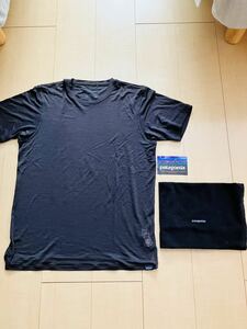 正規品　patagonia パタゴニア　キャプリーンクールメリノT　S ブラック　ネックゲーターセット　おまけ付　美品