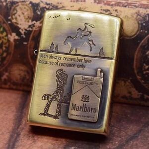 1円 マルボロ Marlboro Zippo 真鍮製 ライター ジッポー 立体感 zippo オイルライター 新品 喫煙グッズ 