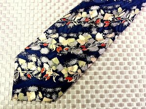 ♪1576S♪新品【蕾 葉っぱ 植物 柄】バレンティノ【M.T. VALENTINO】ネクタイ