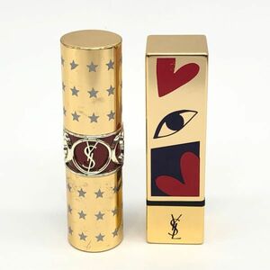 【24038】YSL イヴ・サンローラン リップスティック 2点まとめ ヴォリュプテシャイン 83 ルージュピュールクチュール 110 口紅 中古品