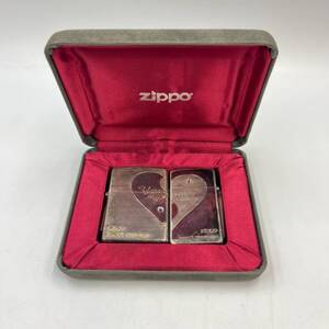 J1069★ジッポ ZIPPO ライター ペアハートセット 火花確認済 2004年製