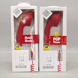 新品未開封 2点まとめ Moshi Moshi POP Phone ハンドセット David Turpin iPhone iPad 受話器 レトロ Native Union 赤 レッド Z5267