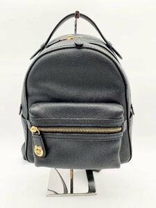 2406602472　♭ COACH コーチ 31032 ポリシード ぺブル キャンバス バックパック リュックサック ブラック レザー レディース 中古