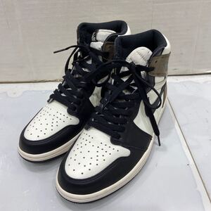 【NIKE ナイキ】555088-105 Air Jordan 1 High OG ハイカットスニーカー 27.0cm ブラック レザー 2410oki h