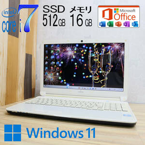 ★中古PC 最上級4コアi7！新品SSD512GB メモリ16GB★AH53/K Core i7-2670QM Webカメラ Win11 MS Office2019 Home&Business★P71751