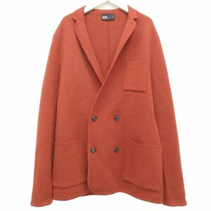 美品 kolor カラー ダブルブレスト ニットテーラードジャケット 3 オレンジ ◆