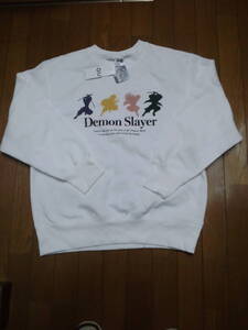 ★即決 新品 DEMON　SLAYER　鬼滅の刃 Lサイズ メンズ 長袖 GU　トレーナー ホワイト色