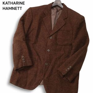 希少 90s★ KATHARINE HAMNETT キャサリンハムネット 秋冬 ウール100% ツイード 3B テーラード ジャケット Sz.M　メンズ　I4T02956_9#N