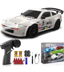 白 S812 1/24 2.4G 4WD ドリフト RC カー オンロード ビークル RTR オフロード 初心者 子供 プレゼント レーシングカー LEDライト 2速切替