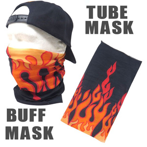 【メール便送料無料】ストレッチ素材チューブマスク『オレンジフレイム』BUFF-OFFI バフマスク　BUFF MASK バイク