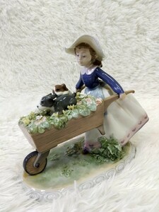 【LLADRO/リヤドロ/リアドロ/5460/乗せてあげる/カート/仔犬/女の子/本体美品/箱有り/浦R】