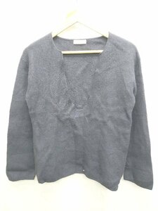 ◇ BEAUTY&YOUTH UNITED ARROWS ウール100% 深Vネック 長袖 ニット セーター サイズF ネイビー レディース P