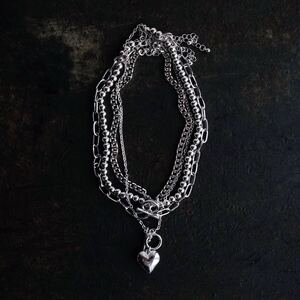 RARE 00s japanese label Y2K Heart chain necklace ganda 14th addiction share spirit yasuyuki ishii IFSIXWASNINE lgb goa civarize 1