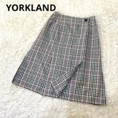 YORKLAND ヨークランド　巻きスカート　ラップスカート　チェック