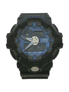 CASIO◆クォーツ腕時計・G-SHOCK/デジアナ/ラバー/BLU/BLK