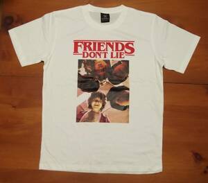 新品 【Stranger Things】ストレンジャーシングス プリント Tシャツ 白 L // ウィル ジョナサン ダスティン SF ドラマ