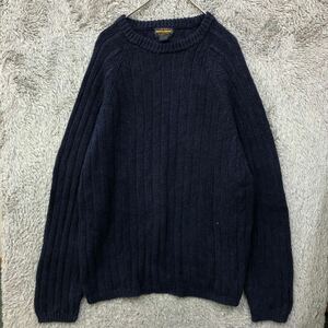 ◯ WOOLRICH ウールリッチ コットンニット セーター サイズXL ネイビー 紺色 メンズ トップス 最落なし （62）