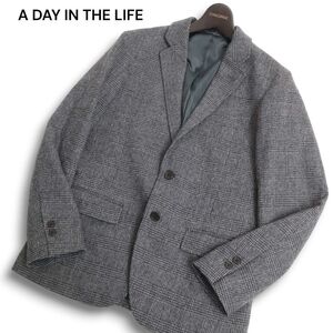 A DAY IN THE LIFE ユナイテッドアローズ 秋冬★ ウール ツイード テーラードジャケット グレンチェック グレー Sz.S メンズ　C4T10235_B#N