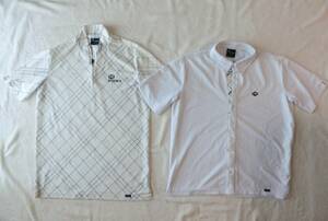 送料無料 FIDRA 半袖シャツ 2枚セット ホワイト　ポロシャツ ボタンダウン Sサイズ　即納可 吸汗 速乾 ストレッチ 