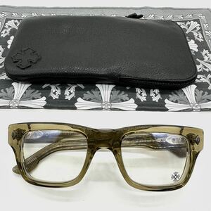 超希少◇Chrome Hearts CRYPDIC eyeglasses クロムハーツ サングラス メガネ クリアフレーム クロス ゴールド メンズ