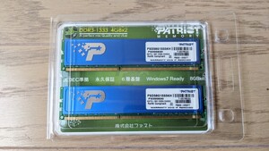 ◆在2 Patriot Memory PSD38G1333KH PC3-10600 DDR3-1333 4GBx2 メモリ パトリオットメモリ PC 周辺機器◆