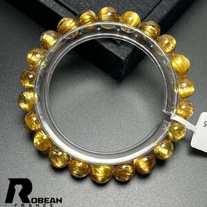 綺麗 EU製 定価104万円★ROBEAN・極!極満針ルチルクォーツ★猫目 ブレスレット パワーストーン 天然石 金運 お守り 8.3-8.8mm k1108275