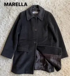 Max Mara MARELLA イタリア製 カシミヤ混 ステンカラーコート