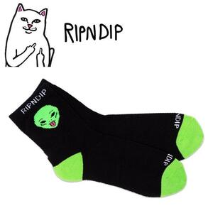 【 RIPNDIP 】We Out Here Mid Socks ソックス 靴下 リップンディップ BLACK