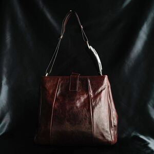 Yves Saint Laurent Rive Gauche Mombasa Leather Bag Dark Brown イヴサンローラン リヴゴーシュ モンバサ レザー バッグ 