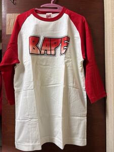 A BATHING APE KISSロゴ　ラグランスリーブ　Tシャツ 七分袖　Lサイズ