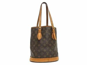 1円 LOUIS VUITTON ルイヴィトン M42238 モノグラム バケットPM プチバケット トートバッグ ショルダー 肩掛け ブラウン系 FJ1449